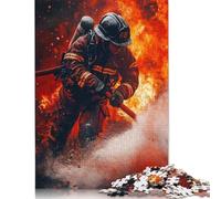 Rompecabezas de Bombero en acción, Rompecabezas Rectangular de Papel Entrelazado de precisión para niños y niñas, 1000 Piezas (38 x 26 cm)
