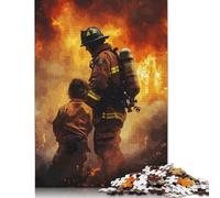 Rompecabezas de Bombero y niño, desafiante y Estimulante, de cartón 100% Reciclado, para Adultos y Adolescentes, Regalo de cumpleaños, 1000 Piezas (75 x 50 cm)