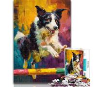 Rompecabezas de Border Collie Corriendo para Adolescentes, 1000 Piezas, Juegos educativos, decoración del hogar, Regalo para Toda la Familia, 50x75cm