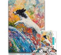 Rompecabezas de Border Collie Corriendo para Adolescentes 1000 Piezas Juegos educativos decoración del hogar Regalo para Toda la Familia (50x75cm)