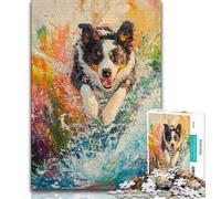 Rompecabezas de Border Collie Corriendo para Adolescentes, 1000 Piezas, Juguetes educativos, Juegos Familiares, Regalo de cumpleaños (38x26cm)