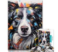 Rompecabezas de Border Collie de 1000 Piezas para Adolescentes, 1000 Piezas para Adultos, Juego Familiar para aliviar el estrés, desafío difícil, Grandes Regalos y Juguetes, 75x50cm