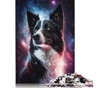 Rompecabezas de Border Collie Galaxy Star con imágenes Personalizables. 100% cartón Reciclado. para niños y Adultos a Partir de 12 años 1000 Piezas (75 x 50 cm).