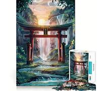 Rompecabezas de Bosque con Puerta Torii roja para Adolescentes, 1000 Piezas, Juguete para desarrollar la Mente, diseño de Ocio Suave, Regalo Premium (38x52cm)