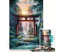 Rompecabezas de Bosque con Puerta Torii roja para Adultos, 1000 Piezas, para ejercitar la Mente, con Bordes precisos, de la colección Art (50x75cm)