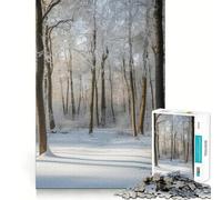 Rompecabezas de Bosque Invernal con Nieve para Adultos 1000 Piezas Juego para ejercitar la Mente Corte de precisión Bordes Suaves desafío Divertido para Pasar el Tiempo (50x75cm)