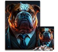 Rompecabezas de Boss Bulldog para Adultos, 1000 Piezas, Ideal para Parejas, Navidad, Año Nuevo y San Valentín, 26x38cm/10,23x14,96 Pulgadas.