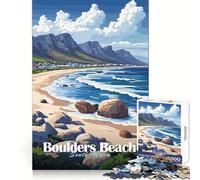 Rompecabezas de Boulders Beach, Sudáfrica, 1000 Piezas para Adultos Desafío Inteligente Escape Tranquilo Cierre Fino Regalo Ideal (50x75cm)