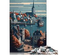Rompecabezas de Brest Pixel Art, Juguete de descompresión, cartón 100% Reciclado, Ideal para Adultos y Adolescentes, Regalo para el Día del Padre, 1000 Piezas (26 x 38 cm)