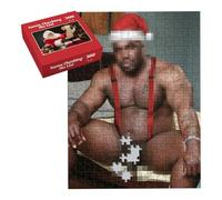 Rompecabezas de broma de Papá Noel comprobando su lista, rompecabezas de 300 piezas, rompecabezas de humor para adultos con imagen sorpresa, divertido regalo de broma navideña, divertido elefante