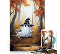 Rompecabezas de Bruja,Fantasma y Columpio para Adolescentes 1000 Piezas Juego Mental Divertido Conexión Limpia y fluida Una Forma Atractiva de Pasar el Tiempo Libre (50x75cm)