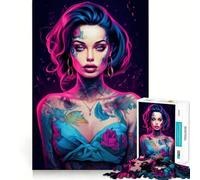 Rompecabezas de Bruja neón Sexy de 1000 Piezas para Adolescentes Juguete Inteligente para el hogar Corte preciso Regalo Original 38x26cm