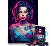 Rompecabezas de Bruja neón Sexy para Adultos, 1000 Piezas, fortalece la Memoria, Alivia el estrés, Borde Liso, Regalo conmovedor 38x52cm