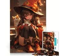 Rompecabezas de Bruja y Gato,1000 Piezas,Juego de Habilidad Mental,Corte láser, Tiempo Tranquilo,Ejercicio Mental en casa (50x75cm)