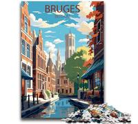 Rompecabezas de Brujas, Bélgica, 1000 Piezas para Adolescentes Ayuda a ejercitar el Cerebro Juguetes adictivos para Cultivar la Paciencia y la interacción Entre Padres e Hijos (38x26cm)