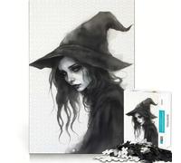 Rompecabezas de Brujas en Acuarela para Adolescentes 1000 Piezas Divertido Juego de Memoria Superficie Lisa sin Rebabas Regalo de cumpleaños Juguete para ejercitar la Mente (38x52cm)