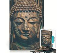 Rompecabezas de Buda de Madera Zen Nature para Adultos,1000 Piezas,para Mejorar la concentración,Divertidos,de tamaño Uniforme,Piezas precisas,Actividad para Fortalecer los Lazos Familiares (38x26cm)