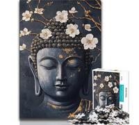 Rompecabezas de Buda en Blanco y Negro de 1000 Piezas para Adultos y Adolescentes Un Juego desafiante y Divertido para Toda la Familia Cada Pieza es única 50x75cm