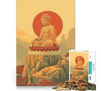 Rompecabezas de Buda Zen sobre la Montaña para Adolescentes 1000 Piezas Juego de Diversión Mental Conexión Limpia y Sin Interrupciones Una Forma Atractiva de Pasar Horas Libres (38x52cm)