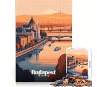 Rompecabezas de Budapest al Atardecer para Adultos,1000 Piezas,Bienestar Cerebral,Actividad de Ocio,Cierre, Sorpresa de cumpleaños (50x75cm)