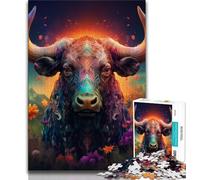 Rompecabezas de búfalo de 1000 Piezas para Adolescentes, Juegos educativos, decoración del hogar, Regalo Ideal para Toda la Familia (50x75cm)