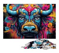 Rompecabezas de búfalo de 1000 Piezas para Adultos, desafiante Juego para Adultos, Actividad interactiva Familiar, 50x75cm/19,68x29,52 Pulgadas