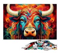 Rompecabezas de búfalo de 1000 Piezas para Adultos. Rompecabezas imposibles para Adultos navideño y decoración del hogar. 50x75cm/19,68x29,52 Pulgadas.