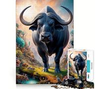 Rompecabezas de búfalo de Agua caprichoso 1000 Piezas Divertido de Calidad Profesional Ideal para desarrollar la Memoria Actividad Mental (38x26cm)
