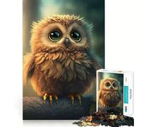 Rompecabezas de búho Adorable de 1000 Piezas para Adultos Regalos para Mejorar la Memoria y Relajarse mentalmente Corte Premium Sorpresa cálida (38x26cm)