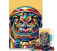 Rompecabezas de búho Astronauta WPAP para Adolescentes, 1000 Piezas, para estimular la Memoria, Juego de Interior, Montaje de imágenes, (50x75cm)