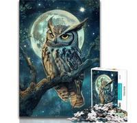 Rompecabezas de Búho Bajo la Luna para Adultos y Adolescentes, 1000 Piezas, Ayuda a Ejercitar el Cerebro, Juguetes Adictivos para Cultivar la Paciencia, Una Obra de Arte 75x50cm