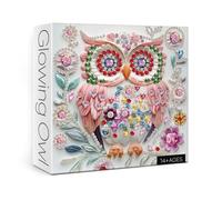 Rompecabezas de búho con Gemas de Cristal 3D para Adultos, 1000 Piezas, Rompecabezas de Arte Colorido de pájaros, Flores, Hermosos Animales de Diamante, Bonito Rompecabezas de fantasía