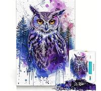 Rompecabezas de búho con Salpicaduras de Pintura para Adultos, 1000 Piezas, Rompecabezas Mental, Juego Lento, Disfruta del Montaje de imágenes, (50x75cm)