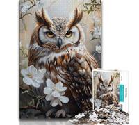 Rompecabezas de búho de 1000 Piezas para Adultos Ideal para aliviar el estrés un desafío difícil decoración única para el hogar y Regalos 38x26cm