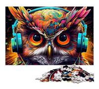Rompecabezas de búho de Arte fantástico de 1000 Piezas para Adultos, Rompecabezas de cartón para Adultos, Ideal para decoración DIY y Regalo de acertijos, 26x38cm/10,23x14,96 Pulgadas