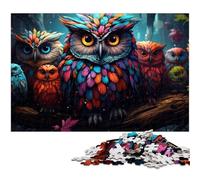 Rompecabezas de búho de Arte fantástico para Adultos, 1000 Piezas de cartón, desafiante Rompecabezas para Adolescentes, diversión Familiar, 26x38cm/10,23x14,96 Pulgadas.