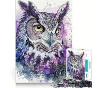 Rompecabezas de búho de Color Morado para Adultos, 1000 Piezas, Rompecabezas Mental, Juego Lento, Disfruta del Montaje de imágenes, (38x26cm)