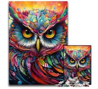 Rompecabezas de búho de Colores, 1000 Piezas para Adultos, de cartón, decoración del hogar y para Las Vacaciones, 26x38cm/10,23x14,96 Pulgadas.