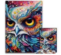 Rompecabezas de búho de Colores de 1000 Piezas para Adultos, decoración del hogar, Juego de ingenio, 50x75cm/19,68x29,52 Pulgadas.
