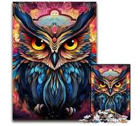 Rompecabezas de búho de Colores de 1000 Piezas para Adultos, desafiante Rompecabezas, Juego para Adultos, Actividad interactiva Familiar, 26x38cm/10,23x14,96 Pulgadas