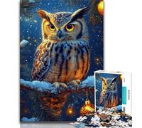 Rompecabezas de búho de Medianoche para Adultos 1000 Piezas Ideal para Pasar el rato y fomentar el Amor en Pareja (50x75cm)