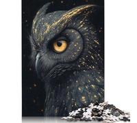 Rompecabezas de búho Dorado, 100% Reciclado, Rectangular, para Mujeres y Hombres, 1000 Piezas (26 x 38 cm)