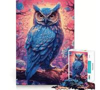 Rompecabezas de búho en una Rama con Acuarela 1000 Piezas para desarrollar la Memoria Divertido de Calidad Profesional Ideal para Recortar Mente (38x26cm)