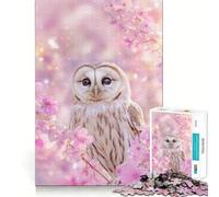 Rompecabezas de búho Entre Flores de Cerezo de 1000 Piezas para Adolescentes Ideal para Relajarse y Disfrutar de Momentos tranquilos Corte Suave Regalo Elegante (38x26cm)
