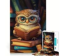 Rompecabezas de búho Leyendo un Libro para Adultos, 1000 Piezas, estimula la Memoria, Entretenimiento, precisión, Bonito Regalo (50x75cm)