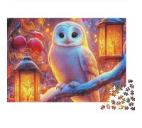 Rompecabezas de búho,Linterna,pájaro Nocturno,1000 Piezas,cartón Liso,enmarcable,Actividad artística grupal para Parejas,Adultos,Familia y entusiastas,38x26cm(1000 Piezas)