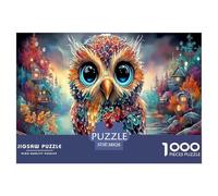Rompecabezas de Búho Misterioso 1000 Piezas Puzzle de Rapaces para Adultos Juego Educativo Puzzles Desafiantes para Toda la Familia, para Mujeres, Regalos para Hombres 38x26cm/1000pcs