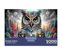 Rompecabezas de Búho Misterioso 1000 Piezas Puzzles de Rapaces para Adultos Puzzles Desafiantes Juego de Rompecabezas Familiar para Toda la Familia, para Mujeres, Regalos para Hombres 38x26cm/1000pcs
