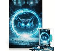Rompecabezas de búho místico con círculo Brillante para Adultos, 1000 Piezas, Juguete para concentrarse, Relajarse, Bordes Ajustados, selección de Deseos de Papá Noel (38x52cm)