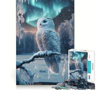 Rompecabezas de búho Nival bajo la Aurora Boreal para Adultos, 1000 Piezas, para estimular la Memoria, Juego en Grupo, patrón de Montaje, Sorpresa navideña (50x75cm)